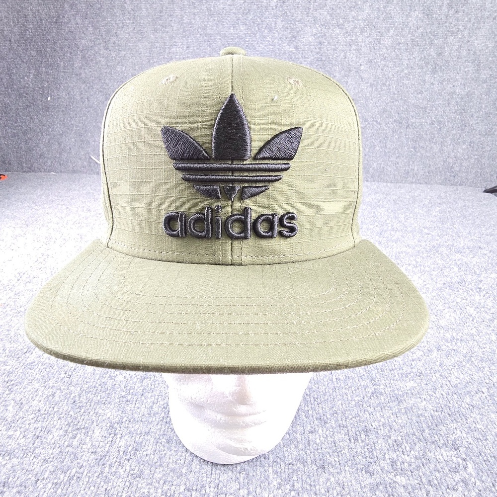 Adidas Originals Trefoil Snapback Hat Army Green Flat Brim Cap